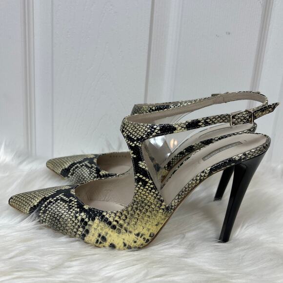 Giorgio Armani Snakeskin Ankle Strap Heel Stiletto Size 9 - Picture 4 of 10